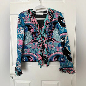 !Vtg Christian Ruperto Womens M Quilted Silk  Jacket